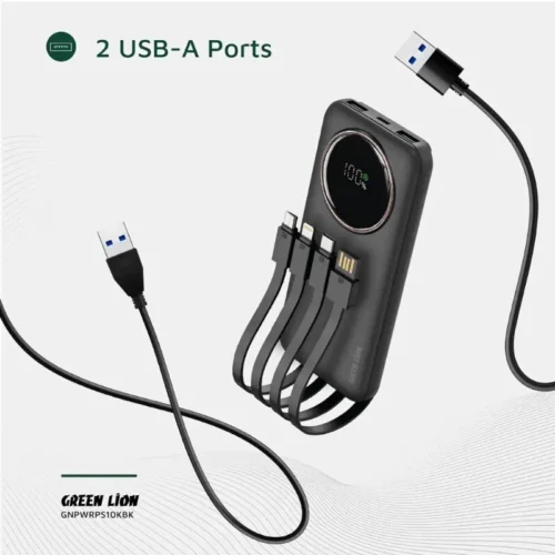 پاور بانک فست شارژ گرین لاین Power Pulse GL-PX11 GNPWRPS10KBK PD QC3.0 22.5W ظرفیت 10000 میلی آمپر ساعت