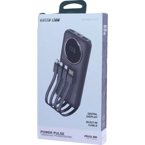 پاور بانک فست شارژ گرین لاین Power Pulse GL-PX11 GNPWRPS10KBK PD QC3.0 22.5W ظرفیت 10000 میلی آمپر ساعت