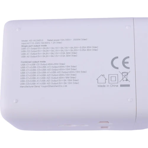 شارژر رومیزی فست شارژ 6 پورت 65 وات ایکس او XO-WL24(EU) GaN PD