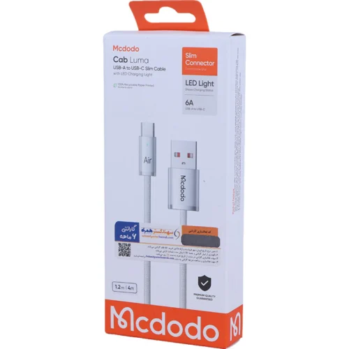 کابل تایپ سی فست شارژ 6 آمپر مک دودو CA-132 طول 1.2 متر