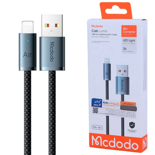 کابل لایتنینگ فست شارژ 3 آمپر مک دودو CA-122 طول 1.2 متر