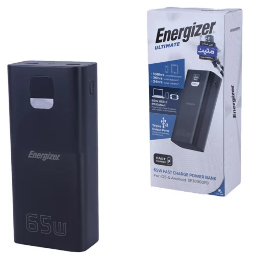 پاور بانک فست شارژ انرجایزر XP30000PD 65W ظرفیت 30000 میلی آمپر ساعت