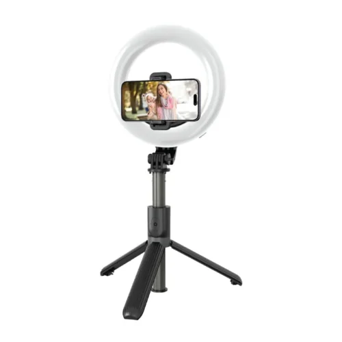 رینگ لایت پایه دار 6 اینچ گرین لاین Selfie Stick GNRNGLT6SSBK