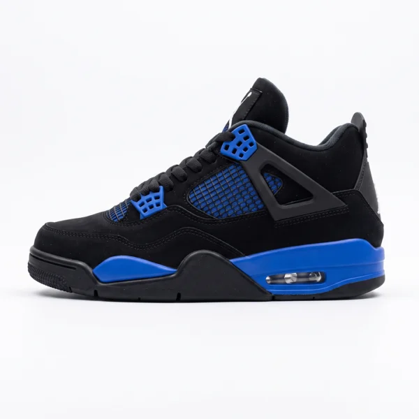کفش نایک ایر جردن 4 رترو مشکی آبی مدل Air Jordan 4 Retro Black Blue Thunder