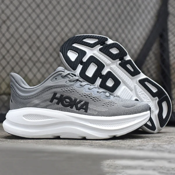 هوکا باندی 9 خاکستری سفید Hoka Bondi 9 Galactic Grey Stellar Grey 1162011-GCTC
