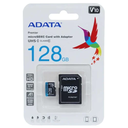 رم میکرو 128 گیگ ای دیتا ADATA Premier AP V10 U1 100MB/s + خشاب