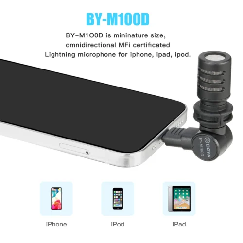 میکروفون کندانسر Boya BY-M100D Lightning