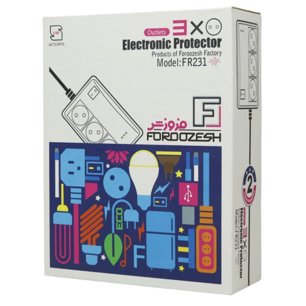 محافظ برق یخچال و فریزر 3 خانه فروزش FR231 با کابل 2٫8 متری - تصویر 2