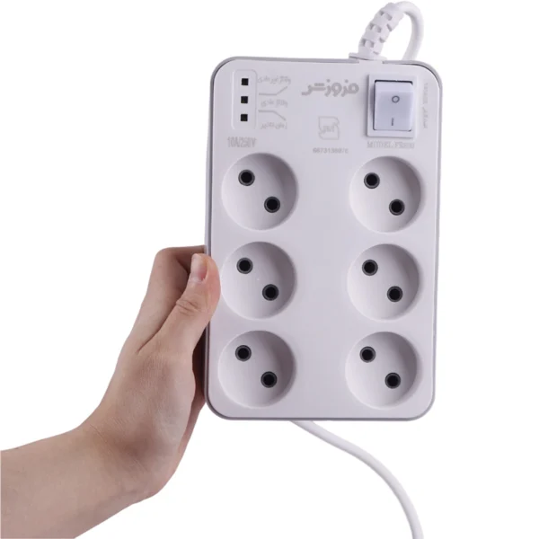 محافظ برق صوتی تصویری 6 خانه فروزش FR600 با کابل 1.8 متری