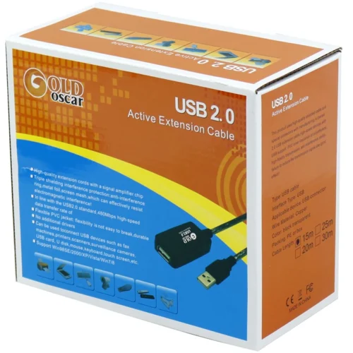 کابل افزایش طول USB گلد اسکار Gold Oscar طول 15 متر