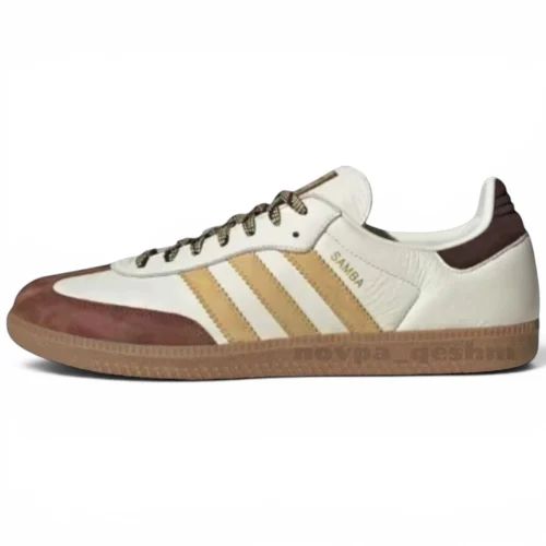 کتونی ونس آدیداس سامبا (کرم ، سفید ، قهوه ای) | Adidas Originals Samba Walking