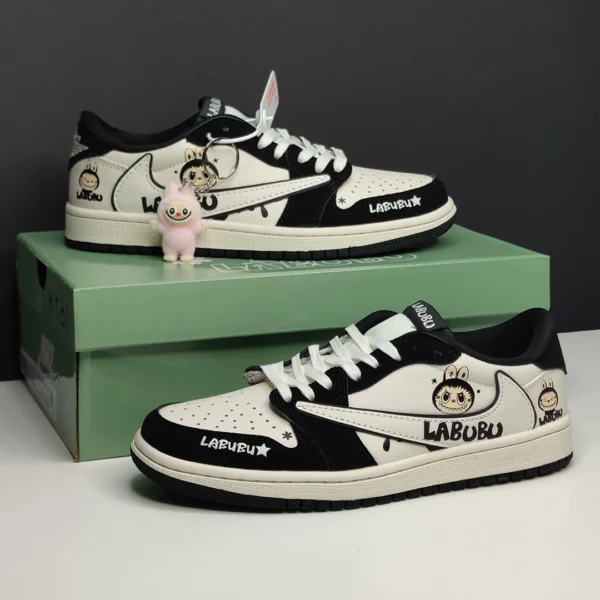 کفش جردن وان لو لبوبو کرم مشکی Jordan 1 Low Labubu Cream Black