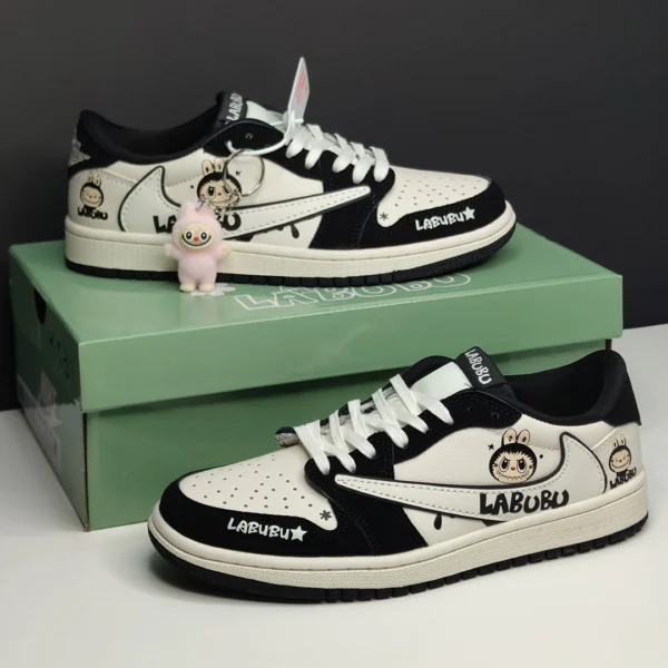 کفش جردن وان لو لبوبو کرم مشکی Jordan 1 Low Labubu Cream Black