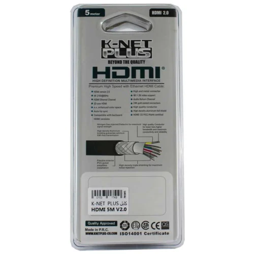 کابل HDMI 4K کی نت پلاس K-NET Plus طول 5 متر