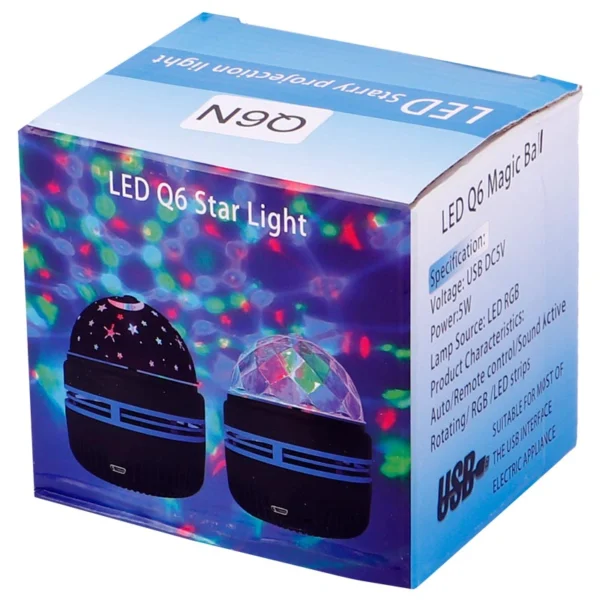 رقص نور طرح شفق LED Q6N Magic Ball + ریموت کنترل - تصویر 2