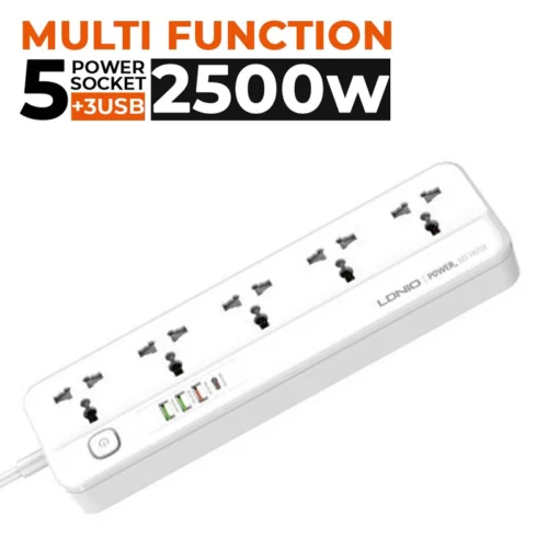 چند راهی 5 خانه الدینیو SC5415 با کابل 2 متری + شارژر USB و Type-C - تصویر 4