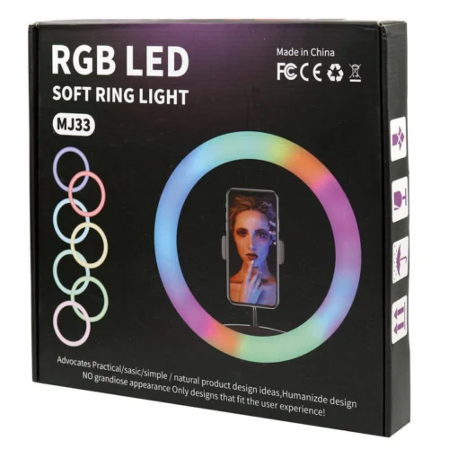 رینگ لایت 13 اینچ RGB LED MJ33