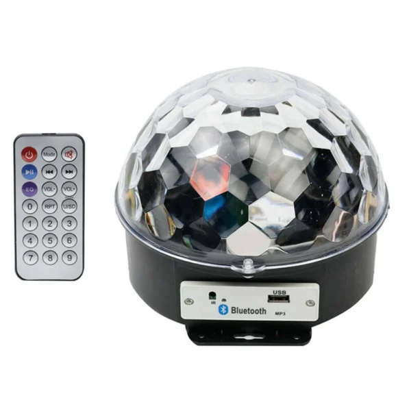 رقص نور اسپیکر دار MP3 LED Magic Ball Light + ریموت کنترل