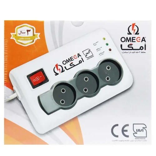 محافظ برق صوتی تصویری 3 خانه امگا P3000 با کابل 1/5 متری - تصویر 5