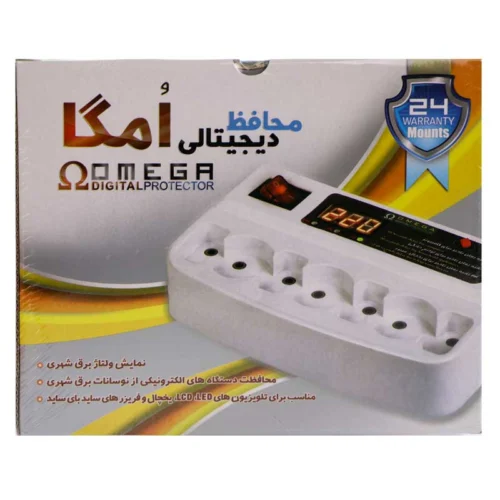 محافظ برق تلویزیون و یخچال و فریزر 7 خانه امگا با کابل 3 متری - تصویر 5