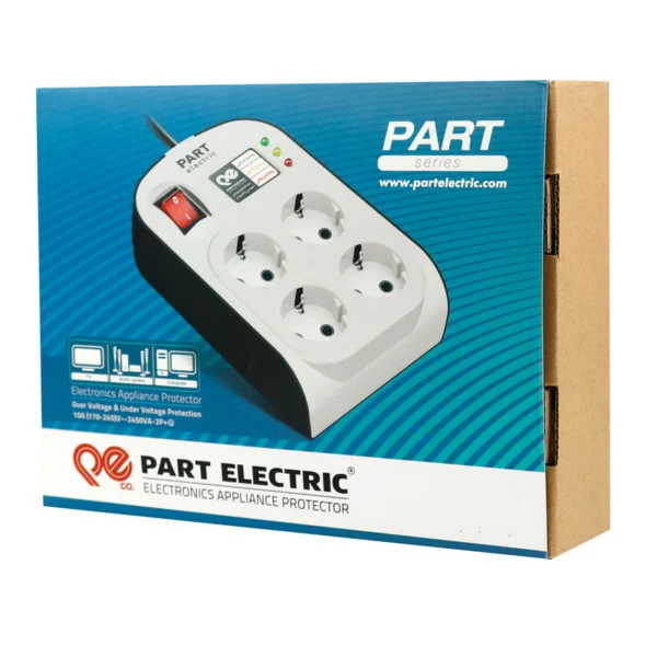 محافظ برق صوتی تصویری 4 خانه ارت دار پارت الکتریک 8793 با کابل 5 متری - تصویر 2