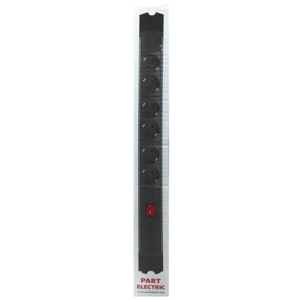 محافظ برق صوتی تصویری 6 خانه ارت دار پارت الکتریک PE5143 Rack Mount با کابل 1/8 متری