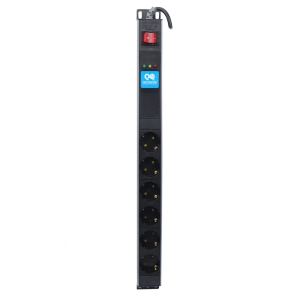 محافظ برق صوتی تصویری 6 خانه ارت دار پارت الکتریک PE5143 Rack Mount با کابل 1/8 متری