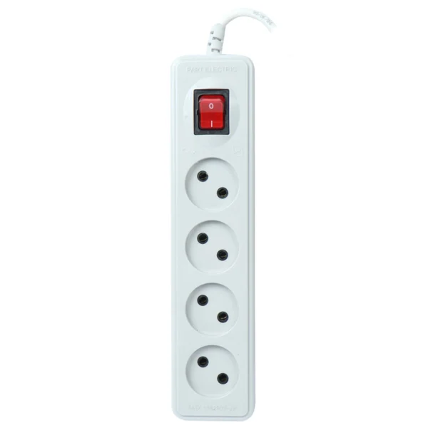 چند راهی 4 خانه نیک پارت الکتریک PE307 با کابل 1.8 متری
