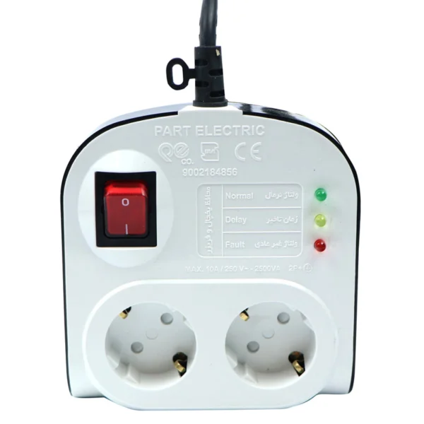 محافظ برق یخچال و فریزر 2 خانه ارت دار پارت الکتریک PE8787 با کابل 1/8 متری - تصویر 4