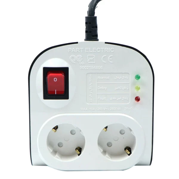 محافظ برق یخچال و فریزر 2 خانه ارت دار پارت الکتریک PE8790 با کابل 5 متری