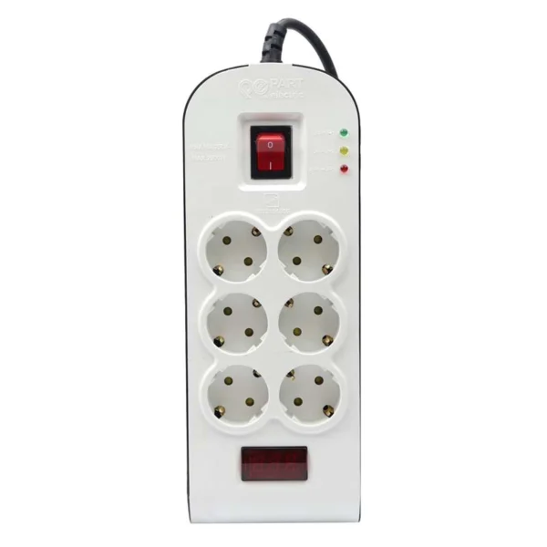 محافظ برق صوتی تصویری 6 خانه ارت دار پارت الکتریک PE8794 با کابل 1٫8 متری - تصویر 2