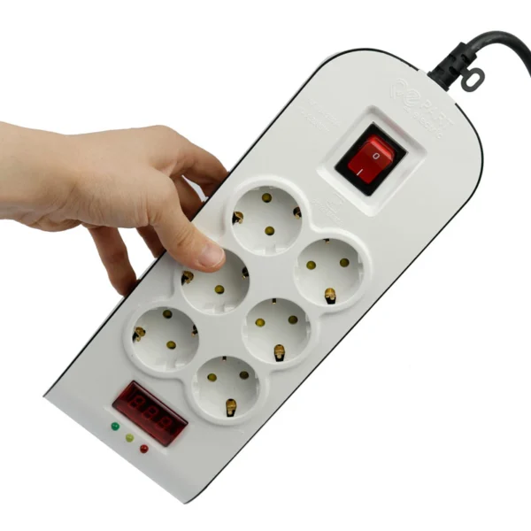محافظ برق صوتی تصویری 6 خانه پارت الکتریک PE8796 با کابل 5 متری - تصویر 3