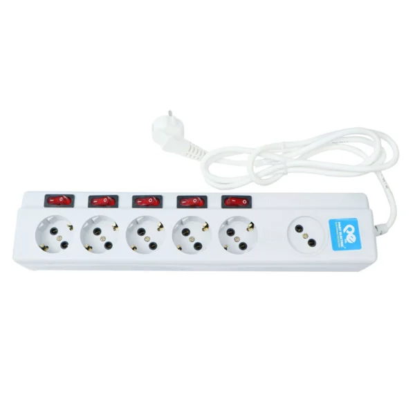 چند راهی 5+1 خانه فیوز دار پارت الکتریک PE2095 با کابل 1٫8 متری