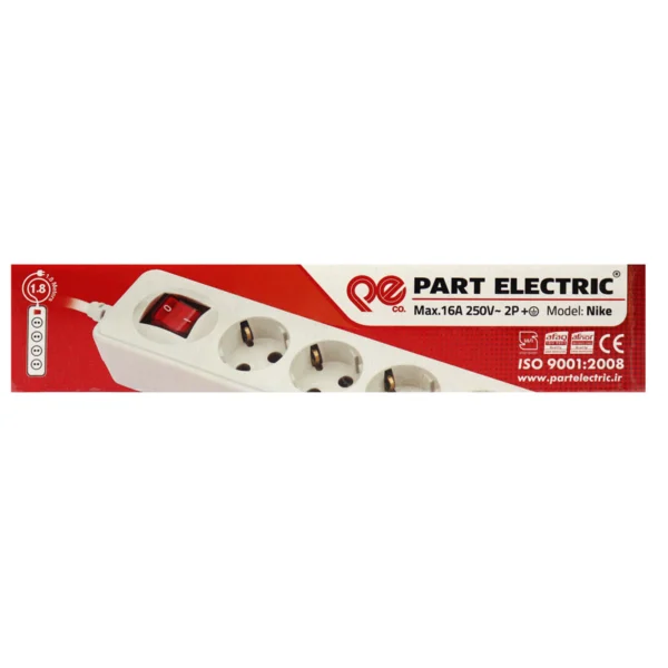 چند راهی 4 خانه ارت دار نیک پارت الکتریک PE293 با کابل 1٫8 متری - تصویر 2