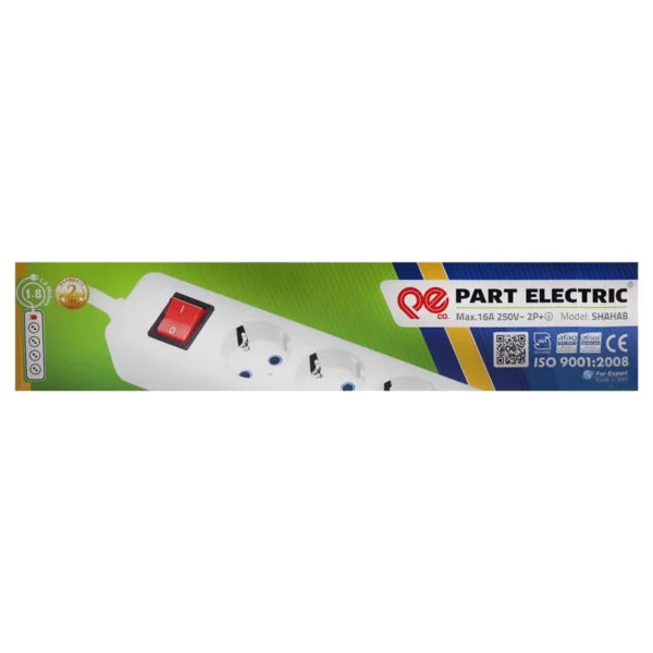 چند راهی 4 خانه ارت دار پارت الکتریک Shahab PE648 با کابل 1٫8 متری - تصویر 2