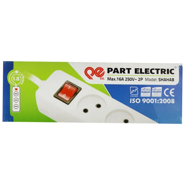 چند راهی 3 خانه شهاب پارت الکتریک با کابل 1٫8 متر مدل PE861 - تصویر 2