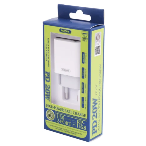شارژر دیواری 20 وات ریمکس RP-U68 QC PD 3A