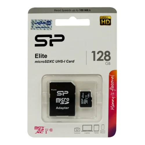رم میکرو 128 گیگ سیلیکون پاور Silicon Power Elite C10 V10 U1 100MB/s + خشاب