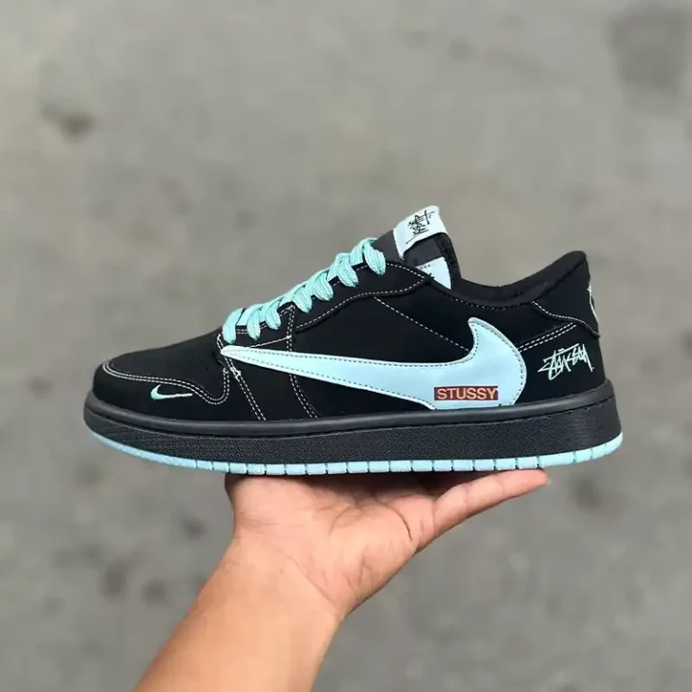 کفش کتونی نایک ایر جردن وان لو تراویس اسکات استاسی Nike Air Jordan 1 Low Travis Scott x Stussy