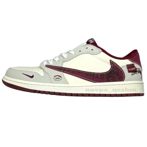 کفش کتونی نایک ایر جردن وان لو تراویس اسکات استاسی Nike Air Jordan 1 Low Travis Scott x Stussy