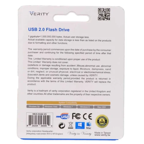 فلش مموری 16 گیگ وریتی VERITY V815 USB 2.0