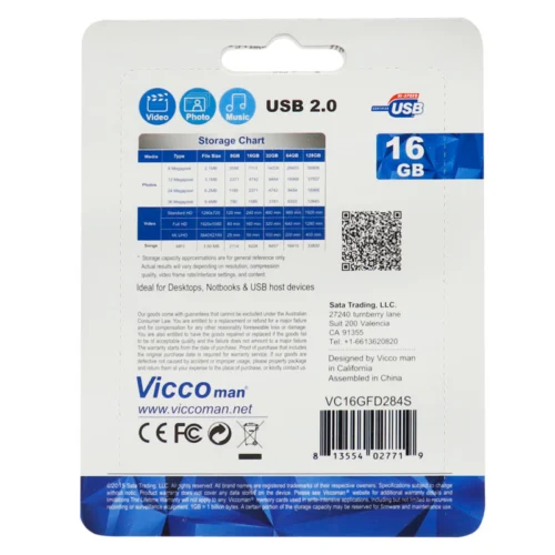 فلش مموری ویکومن ViccoMan VC284 S ظرفیت 16 گیگابایت