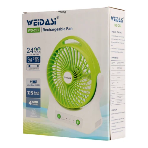 پنکه رومیزی شارژی ویداسی WD-202