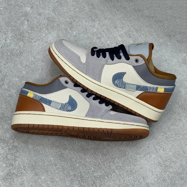 کفش نایک جردن 1 لو فانتوم تیک جین Jordan 1 Low Phantom Repaired Denim Swoosh