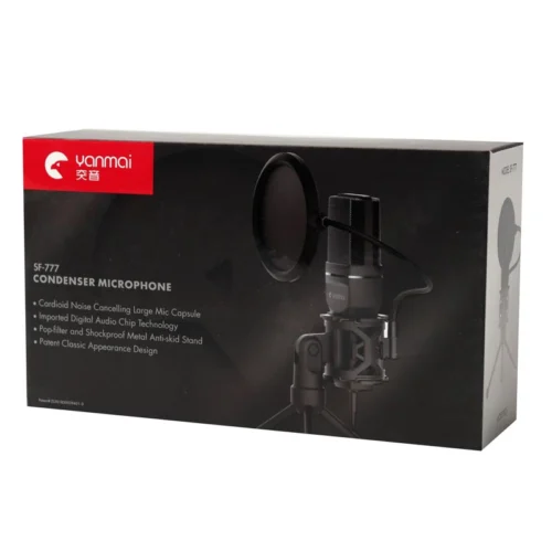میکروفون کندانسور و سه پایه لرزشگیر Yanmai SF-777 + پاپ فیلتر