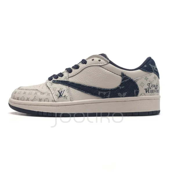 کفش نایک ایر جردن 1 لو مدل Louis Vuitton x Travis Scott Fragment Denim Navy