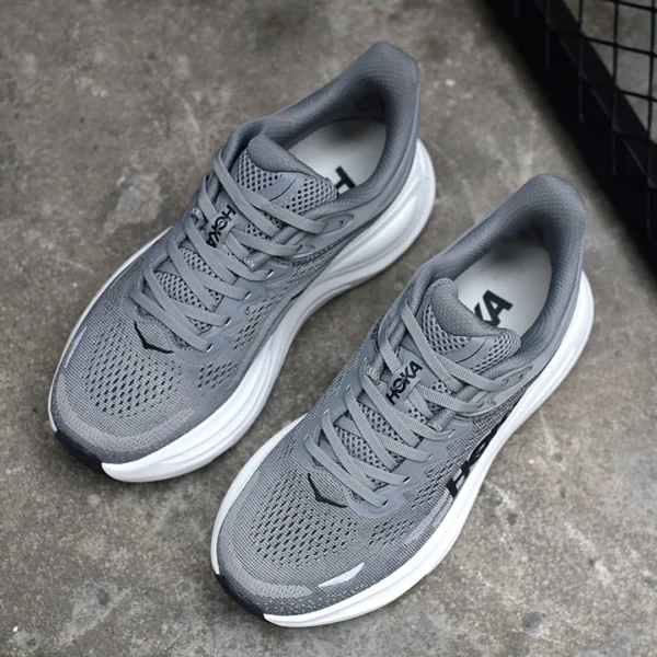 هوکا باندی 9 خاکستری سفید Hoka Bondi 9 Galactic Grey Stellar Grey 1162011-GCTC