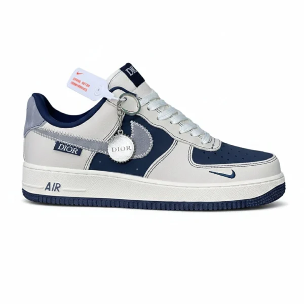 کفش نایک ایرفورس 1 دیور سرمه‌ای سفید استخوانی Nike Air Force 1 Dior Sail Navy