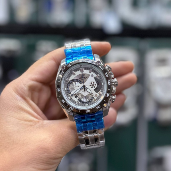 ساعت مچی مردانه کاسیو ادیفیس مدل EF-550D-7AV (تمام استیل صفحه سفید)(کیفیت مستر)