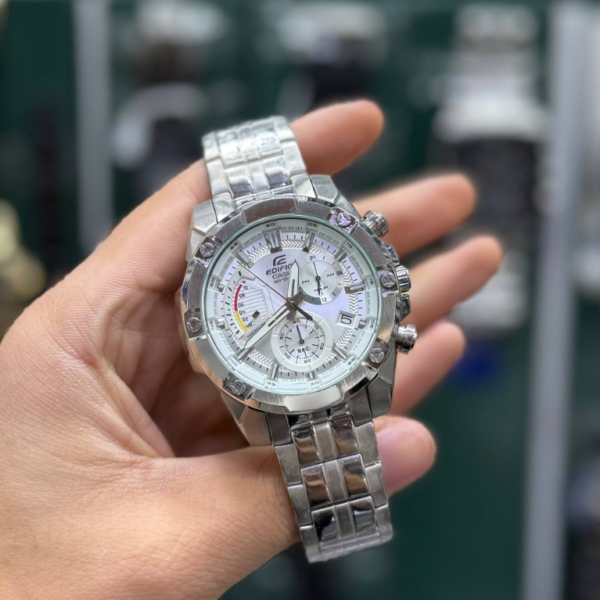 ساعت مچی مردانه کاسیو ادیفیس مدل EFR-539D-7AV (تمام استیل صفحه سفید)(کیفیت مستر)